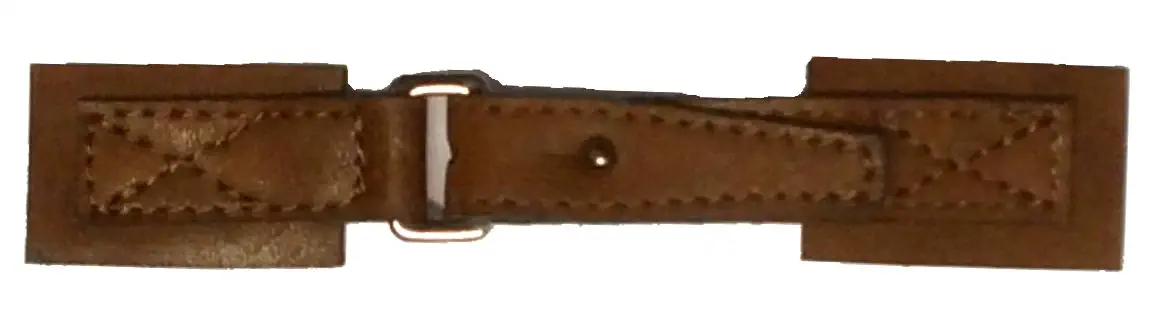 Bekleidungsverschluß antike Leder - Optik 140 x 25 mm braun