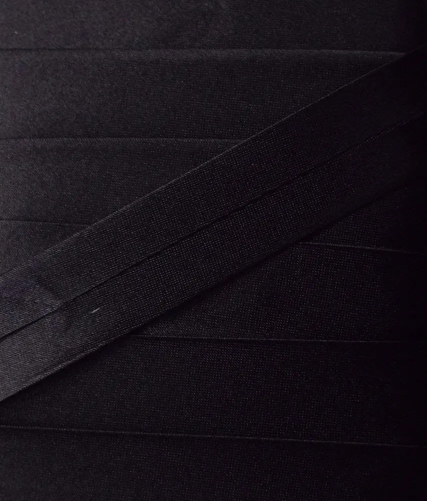 Satinschrägband 20 mm schwarz