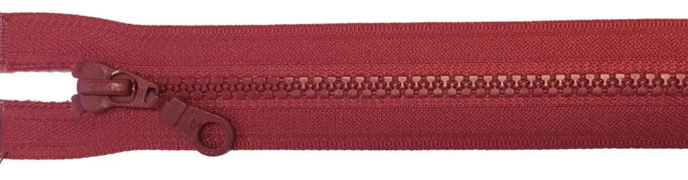Reißverschluss rot dunkel, 080 cm Kunststoff teilbar Krampe