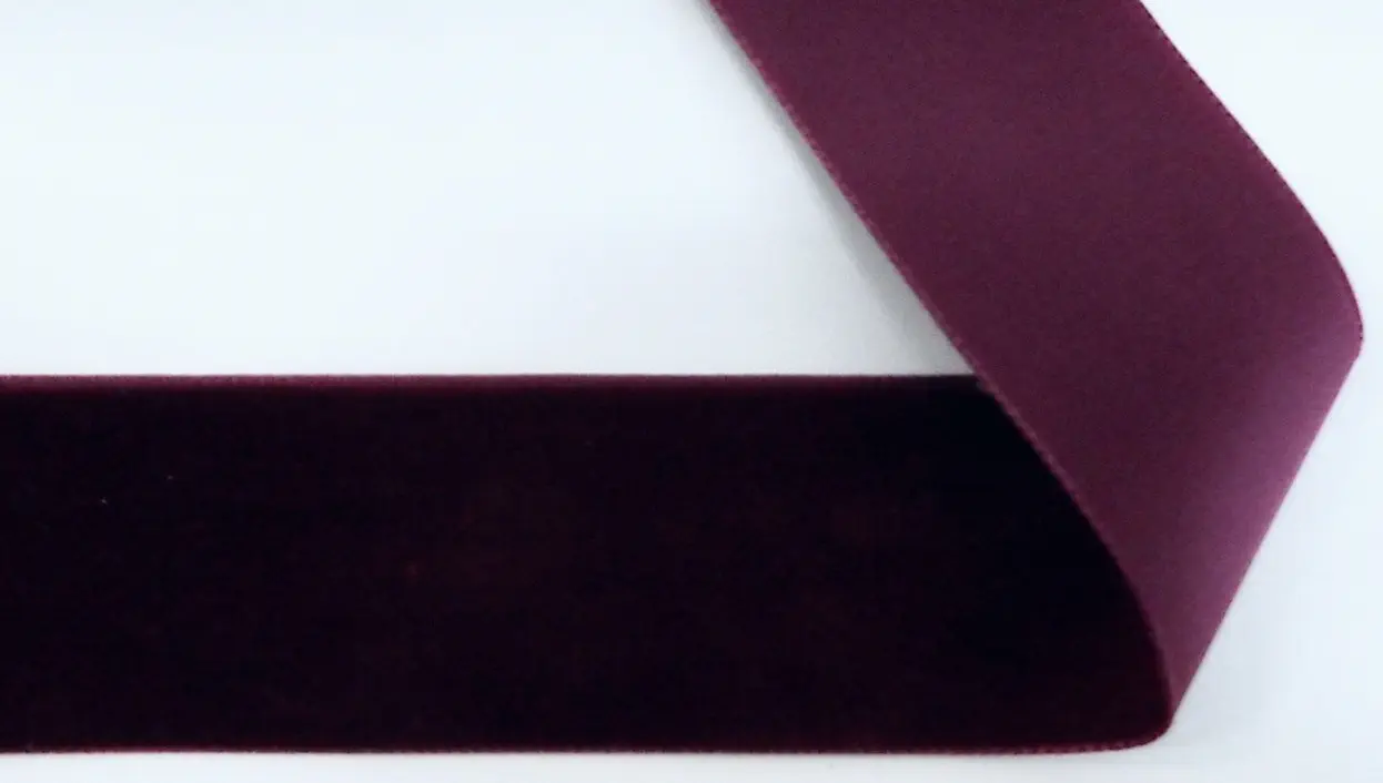 Samtband 036 mm aubergine