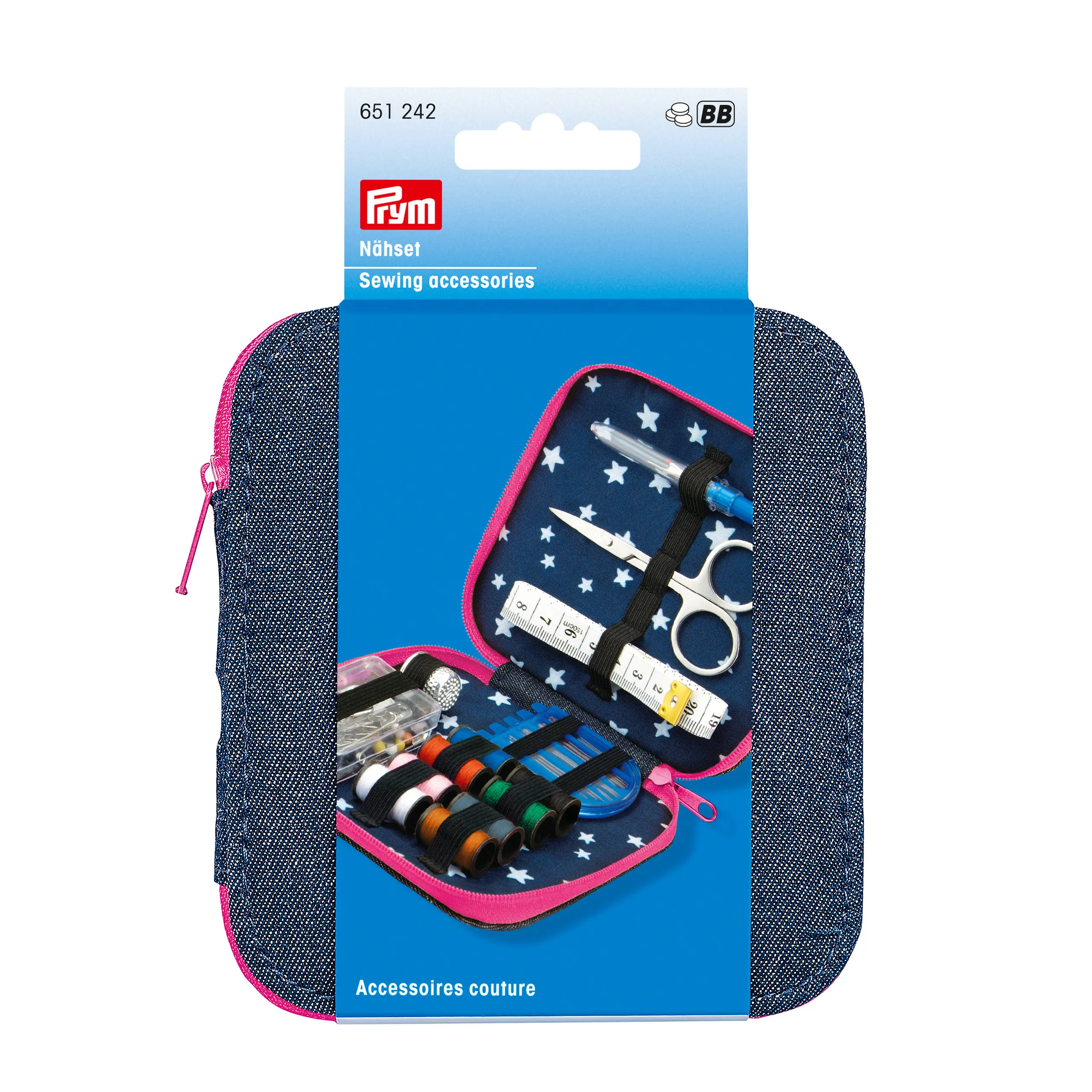 Prym 651242 Nähset Jeans Reissverschluss pink