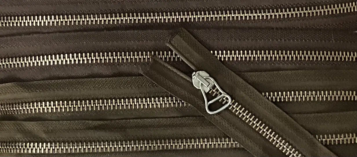 Reißverschluss braun dunkel, 100 cm Metall teilbar
