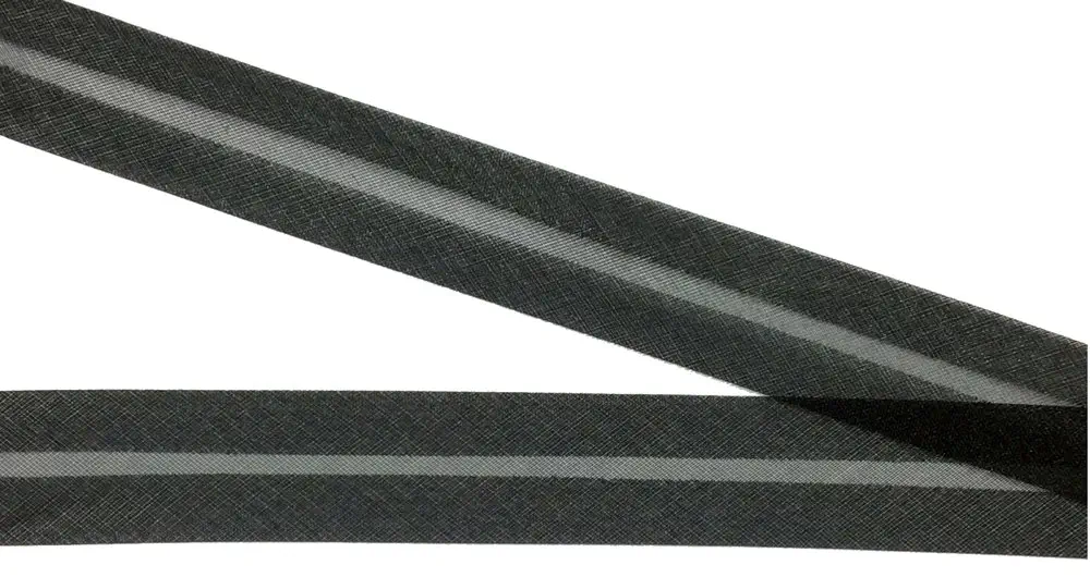 Prym 906100 Schrägband Organza 20mm schwarz vorgefalzt