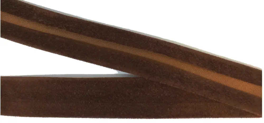 Schrägband Velourleder Imitat 25 mm braun