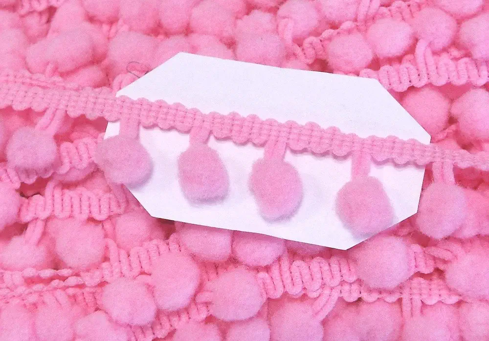 Pomponborte 18mm rosa