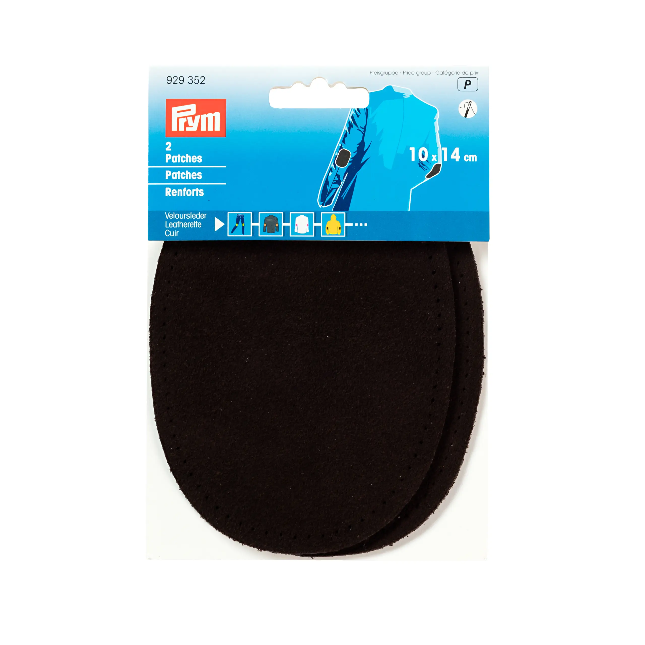 Prym 929352 Patches Veloursleder, zum Aufnähen, 10 x 14cm, braun