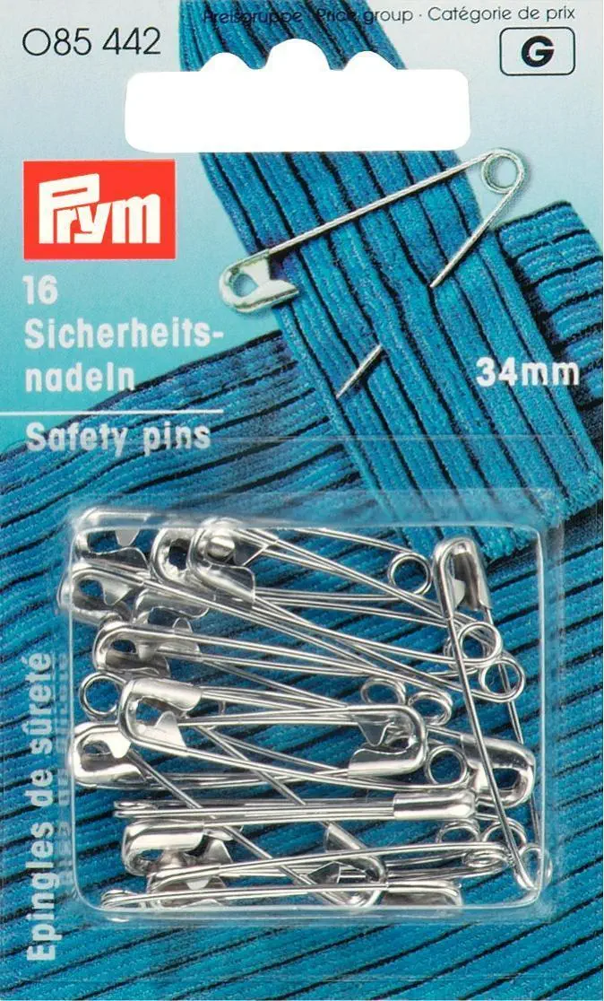 Prym 085442 Sicherheitsnadeln 34 mm silber
