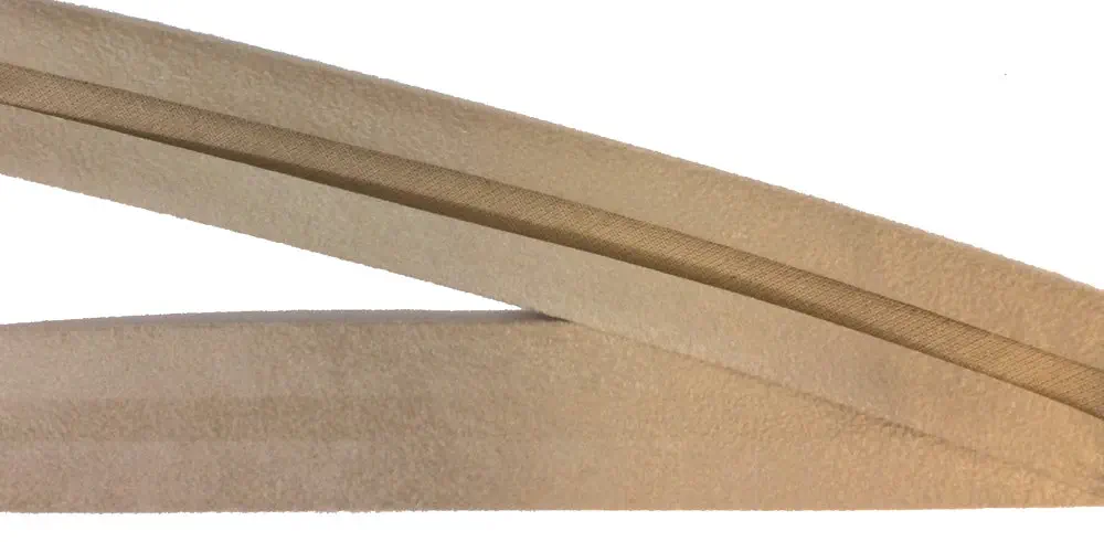 2 m Schrägband Velourleder Imitat 25 mm beige