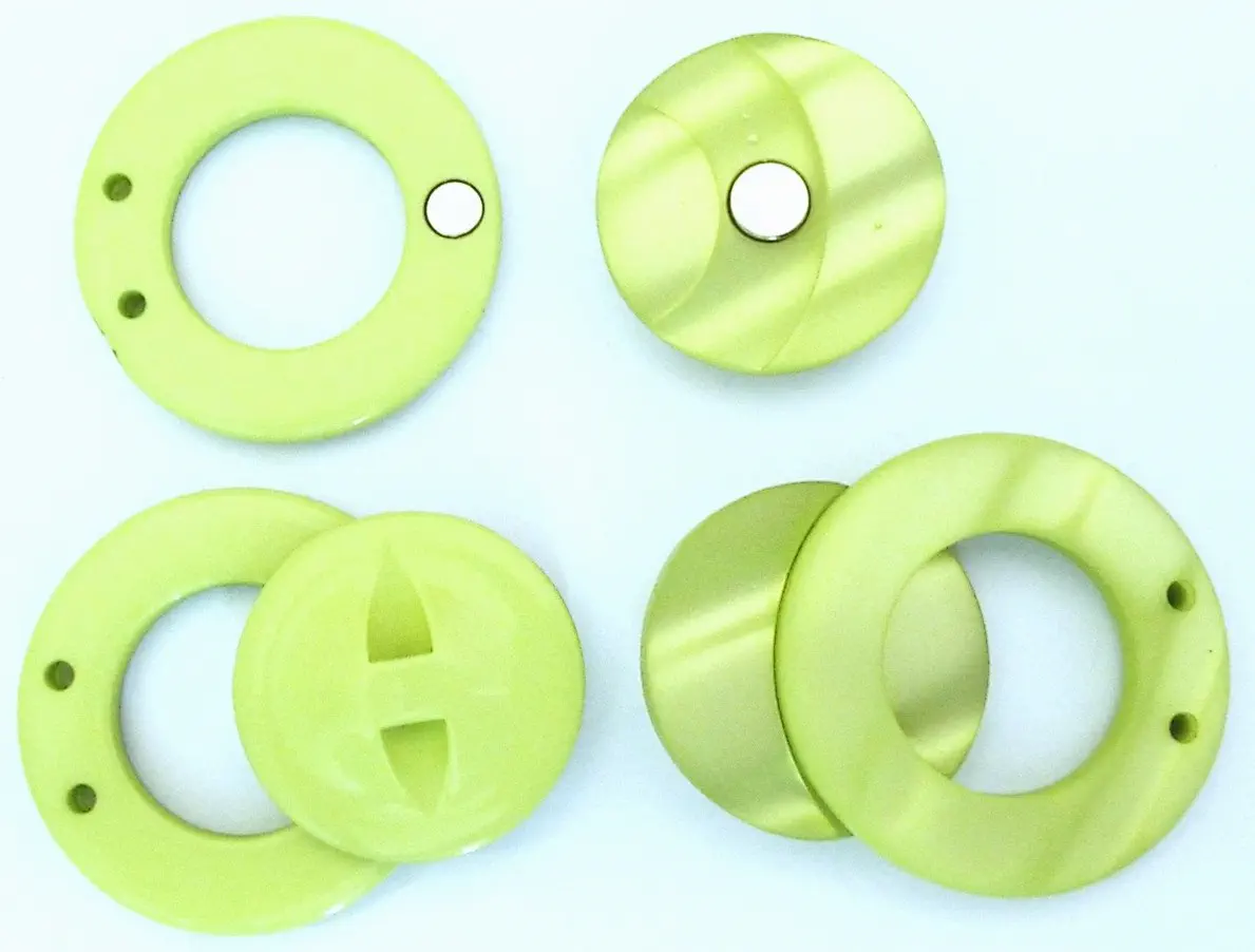 Bekleidungsverschluß mit Magnet lindgrün 60 x 45 mm