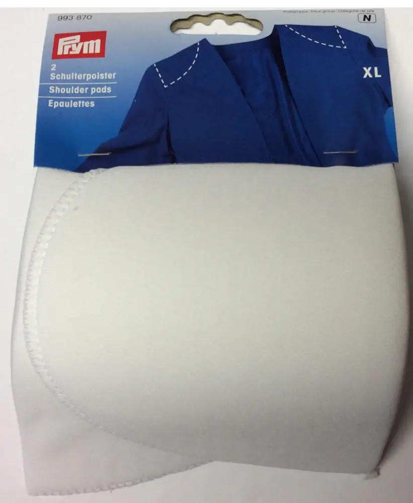 Prym 993870 Schulterpolster Halbmond XL weiß