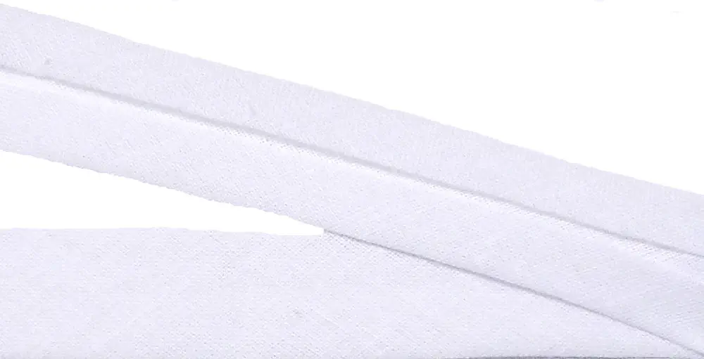 Bw-Schrägband 20 mm weiß vorgefalzt