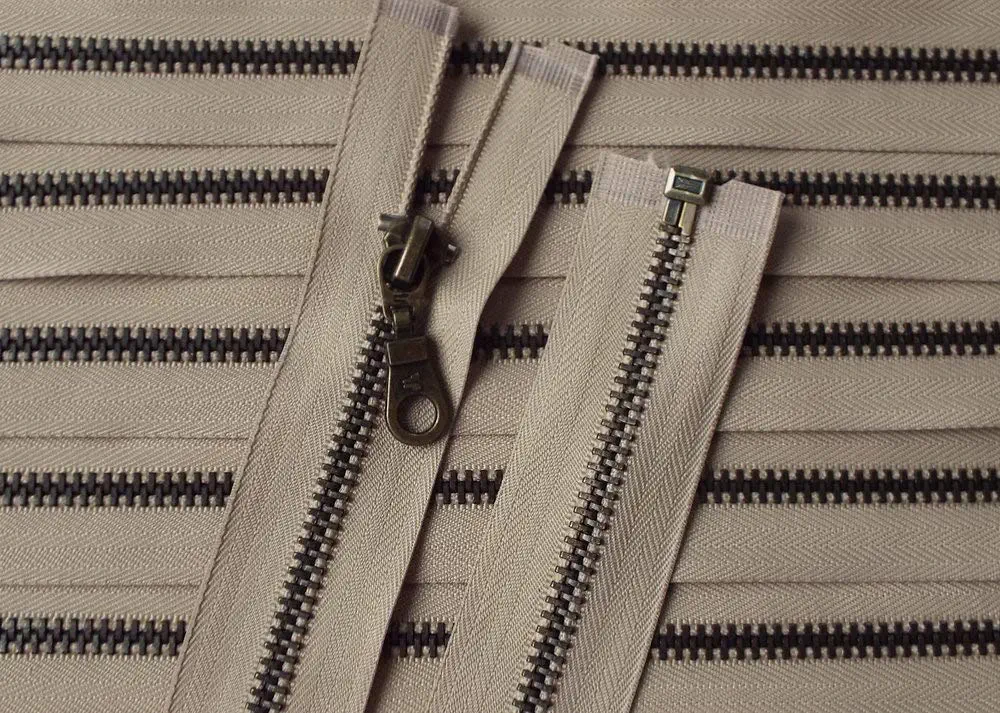 Reißverschluss beige, 080 cm Metall teilbar