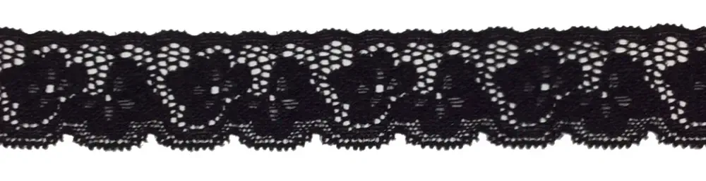 Dessousspitze elastisch 025 mm schwarz 1 m | 3 m