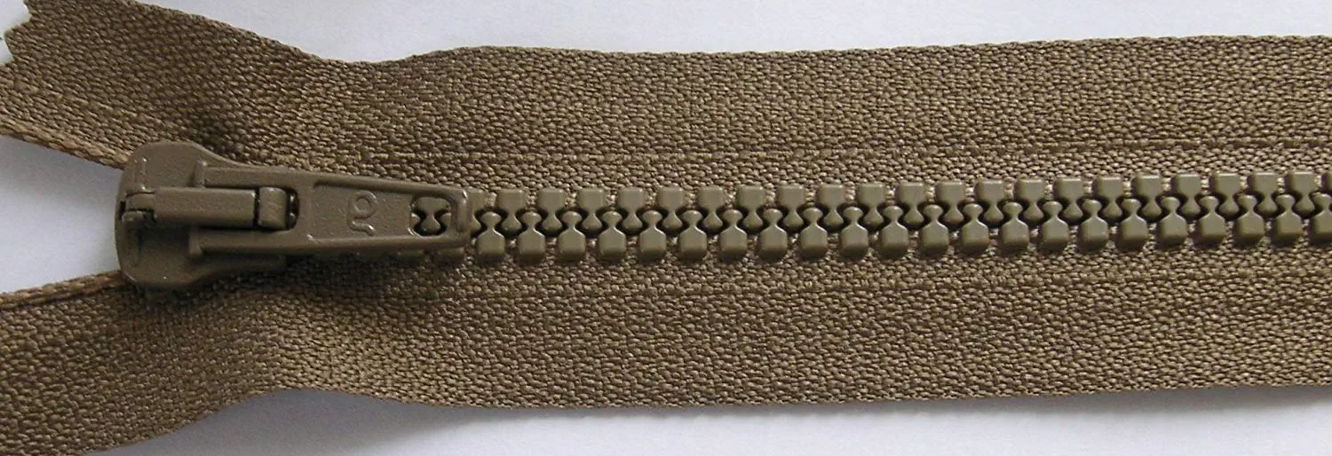 Reißverschluss braun, 065 cm Kunststoff teilbar Krampe