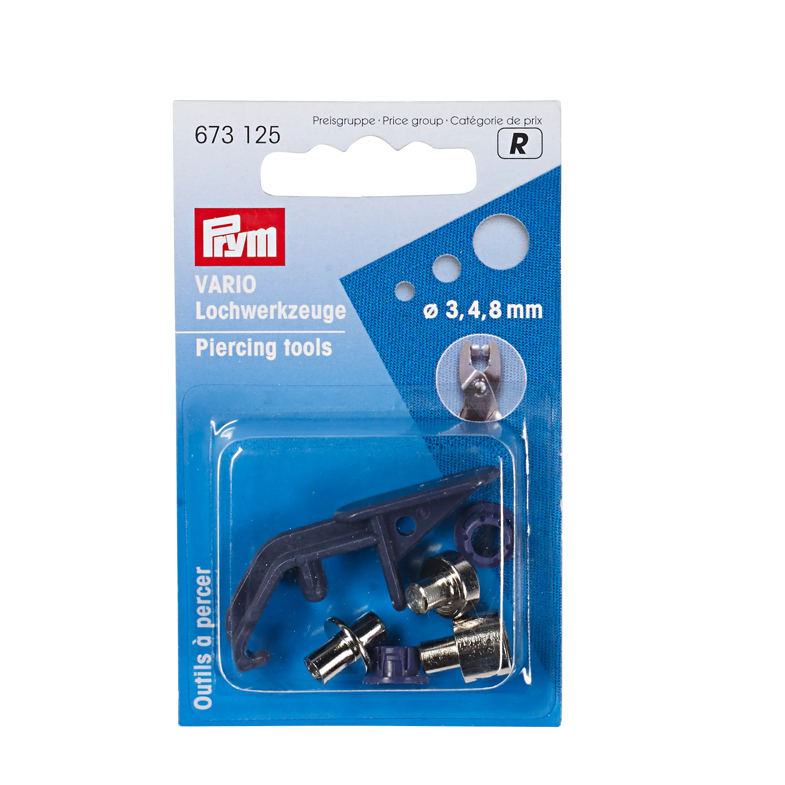 Prym 673125 Lochwerkzeuge für Vario-Zange 3/4/8 mm