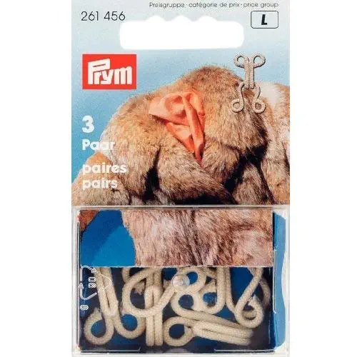 Prym 261456 Pelzhaken und Augen beige