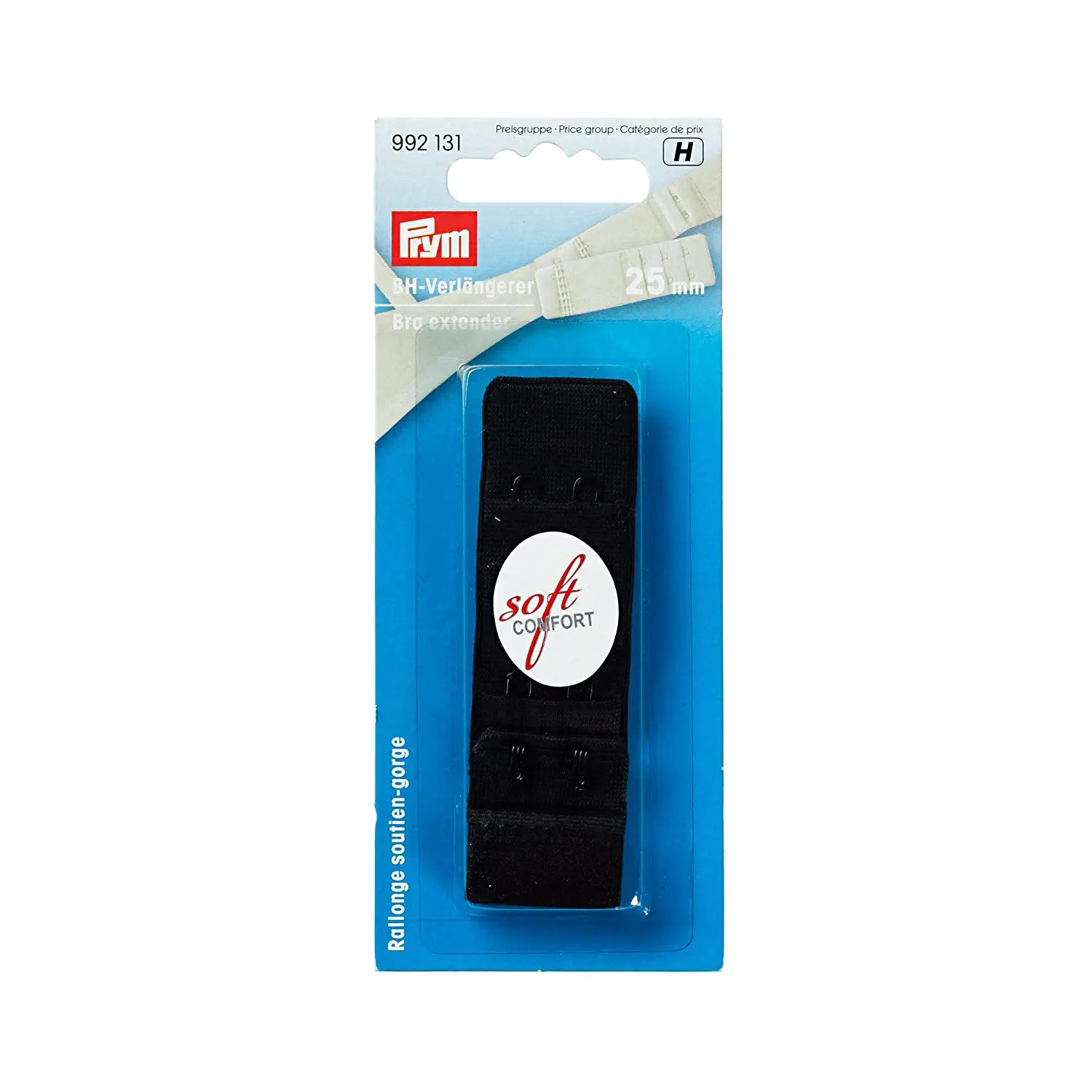 Prym 992131 BH-Verlängerer 3 x 2 Haken 25 mm schwarz