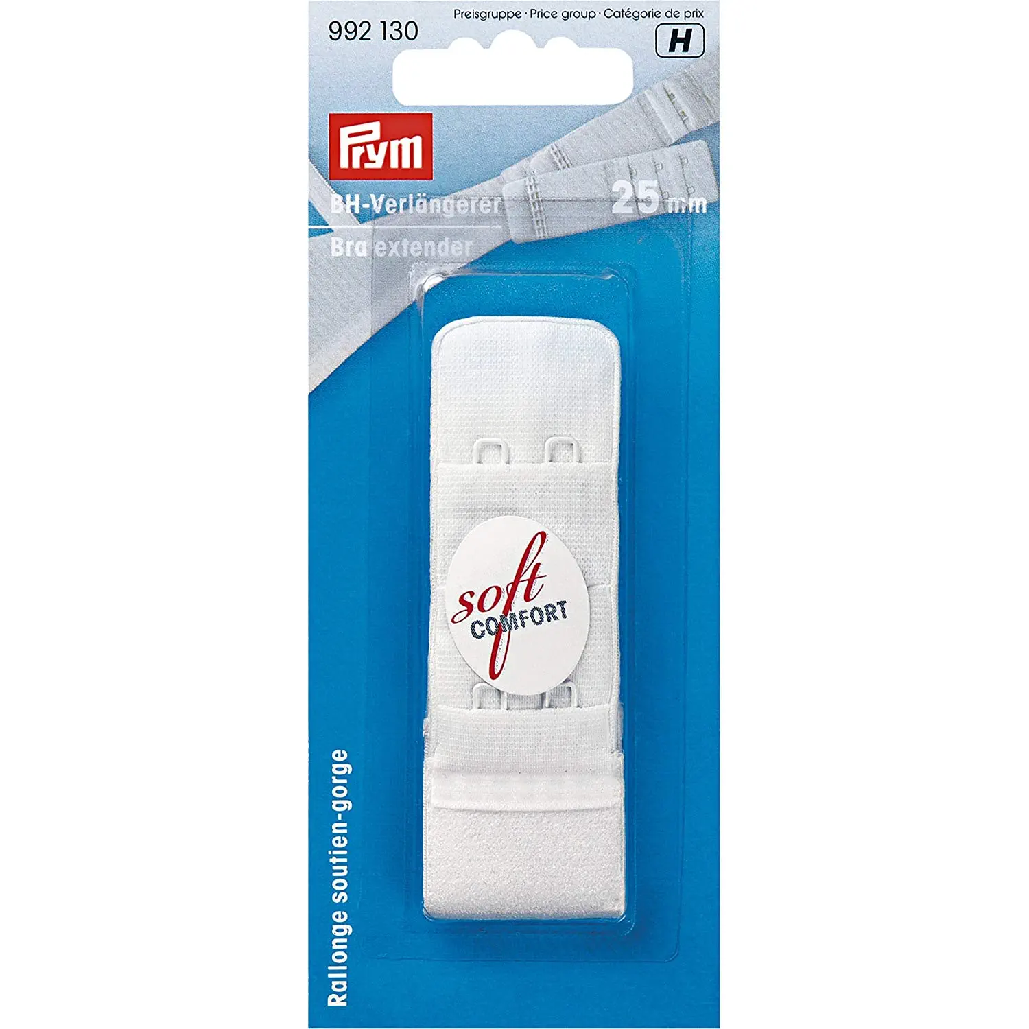 Prym 992130 BH-Verlängerer 3 x 2 Haken 25 mm weiß
