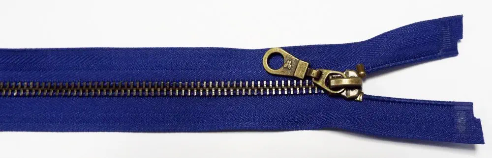 Reißverschluss blau royal, 060 cm Metall teilbar