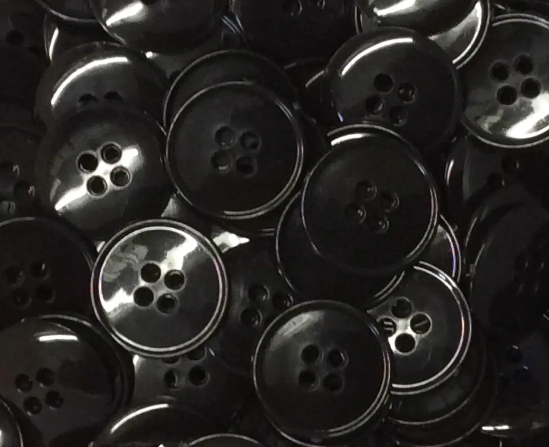 Knöpfe 18 mm schwarz für Arbeitsbekleidung koch- und mangelfest 10 Stück | 100 Stück