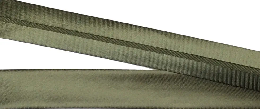 Satinschrägband 20 mm oliv vorgefalzt