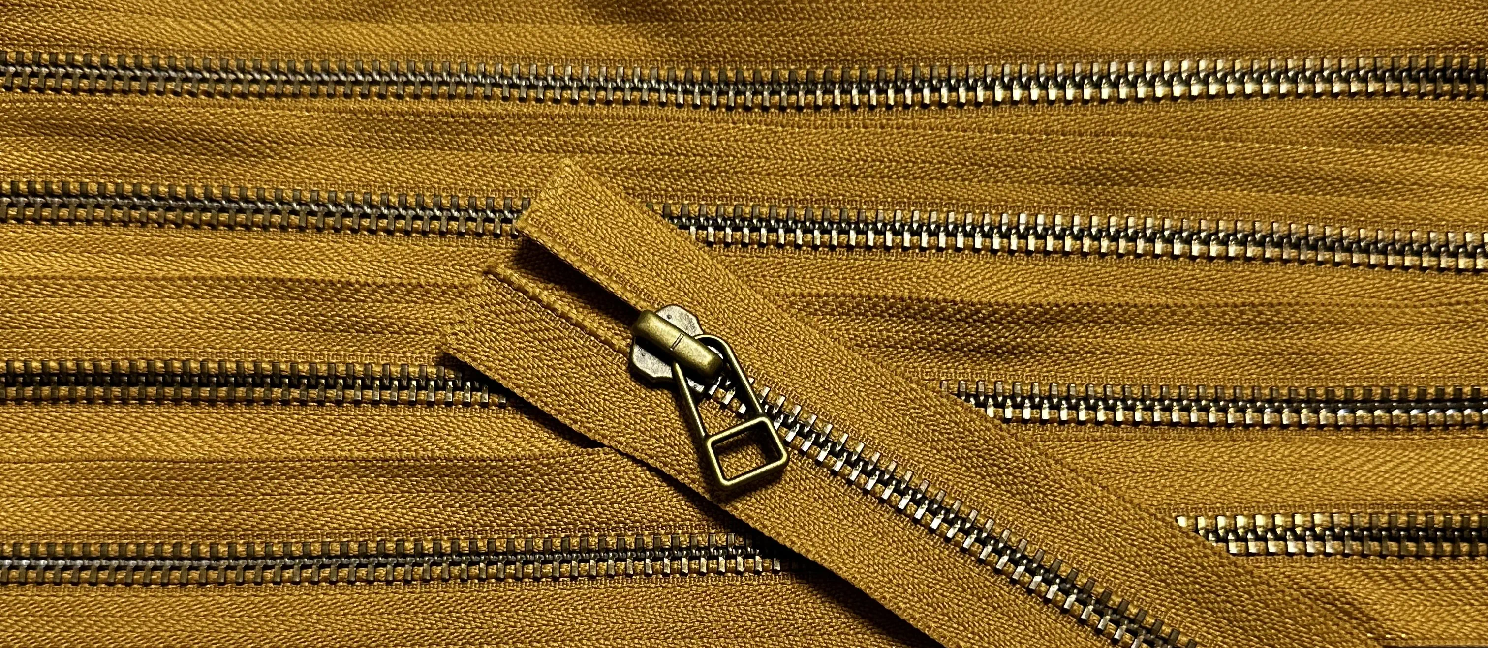 Reißverschluss braun ocker, 100 cm Metall teilbar