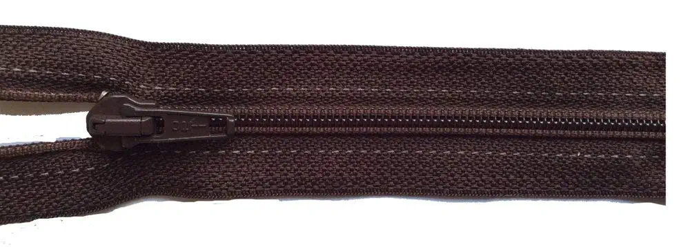 Reißverschluss braun dunkel, 038 cm Kunststoff nicht teilbar Spirale