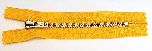 Reißverschluss gelb sonnengelb, 010 cm Metall nicht teilbar 4 mm Kette