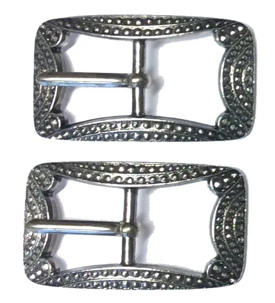 2 Gürtelschließen Stegbreite 15 mm silber antik