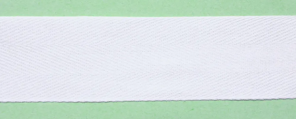 Baumwollband 20 mm weiß 100% Baumwolle