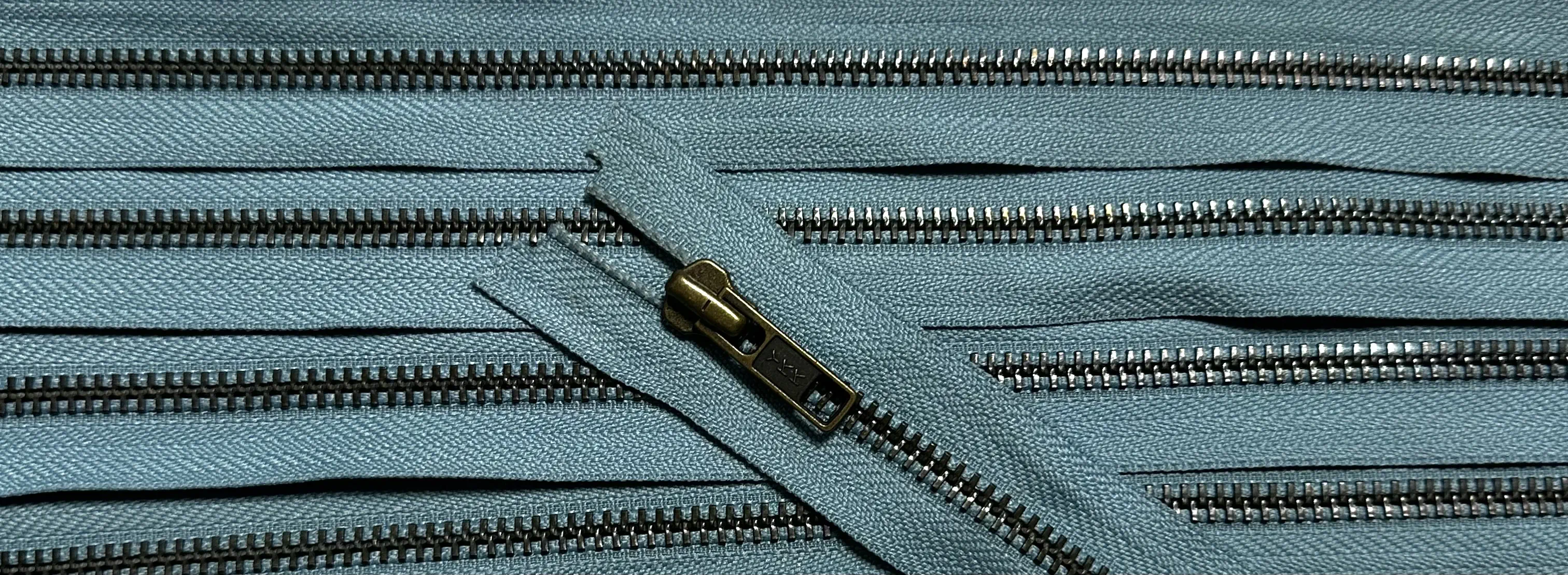 Reißverschluss blau jeans, 100 cm Metall teilbar