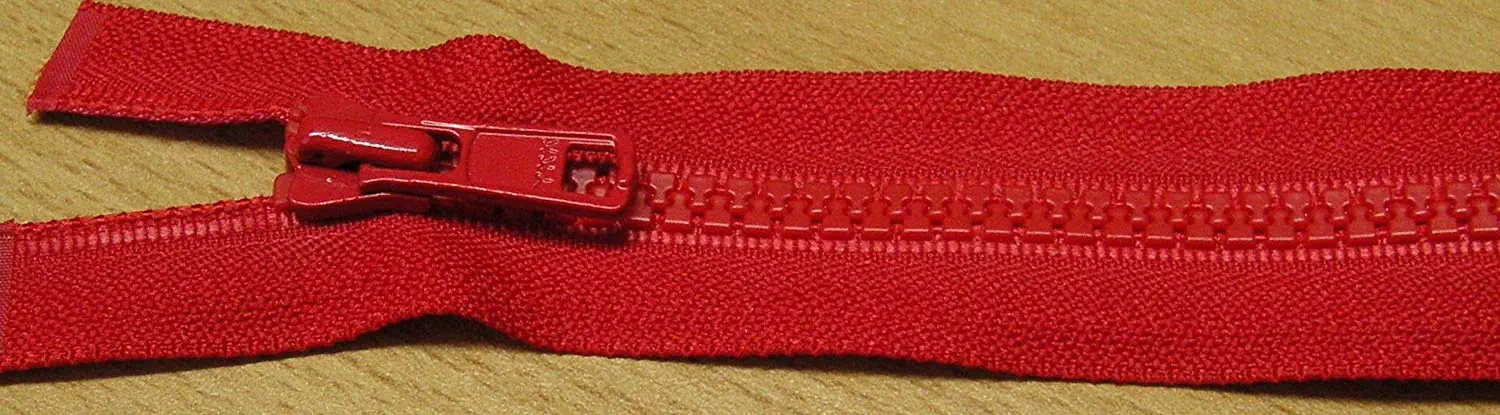 Reißverschluss rot, 072 cm Kunststoff teilbar Krampe