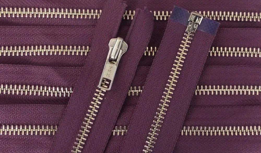 Reißverschluss violett, 100 cm Metall teilbar