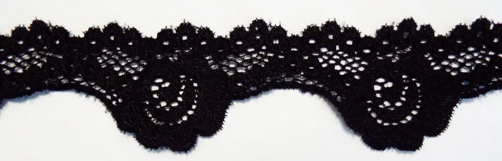 Dessousspitze elastisch 040 mm schwarz