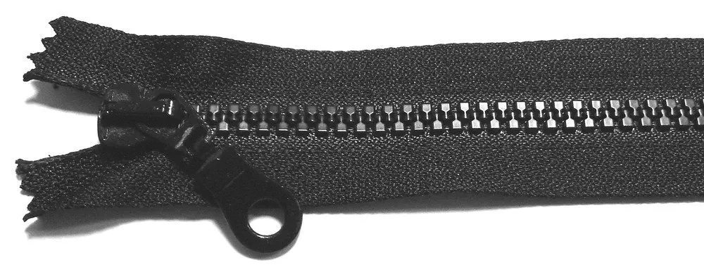Reißverschluss schwarz, 055 cm Kunststoff teilbar Krampe