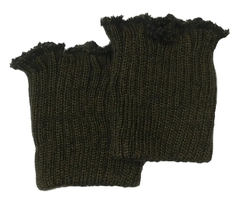 Ärmelbündchen khaki grob gestrickt