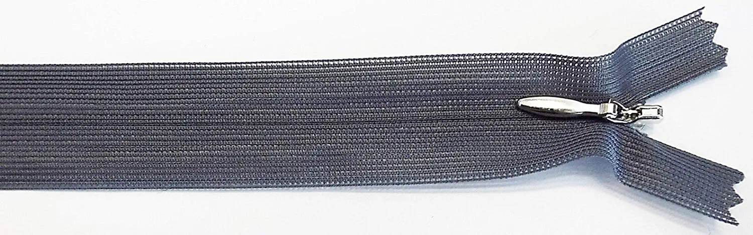 Reißverschluss grau blaugrau, 022 cm Kunststoff nahtverdeckt R