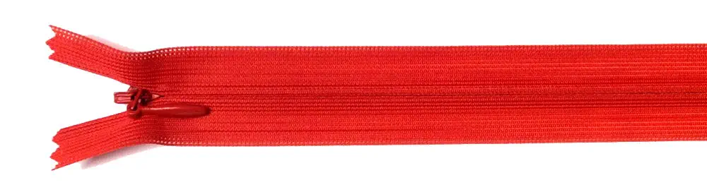 Reißverschluss rot, 020 cm Kunststoff nahtverdeckt