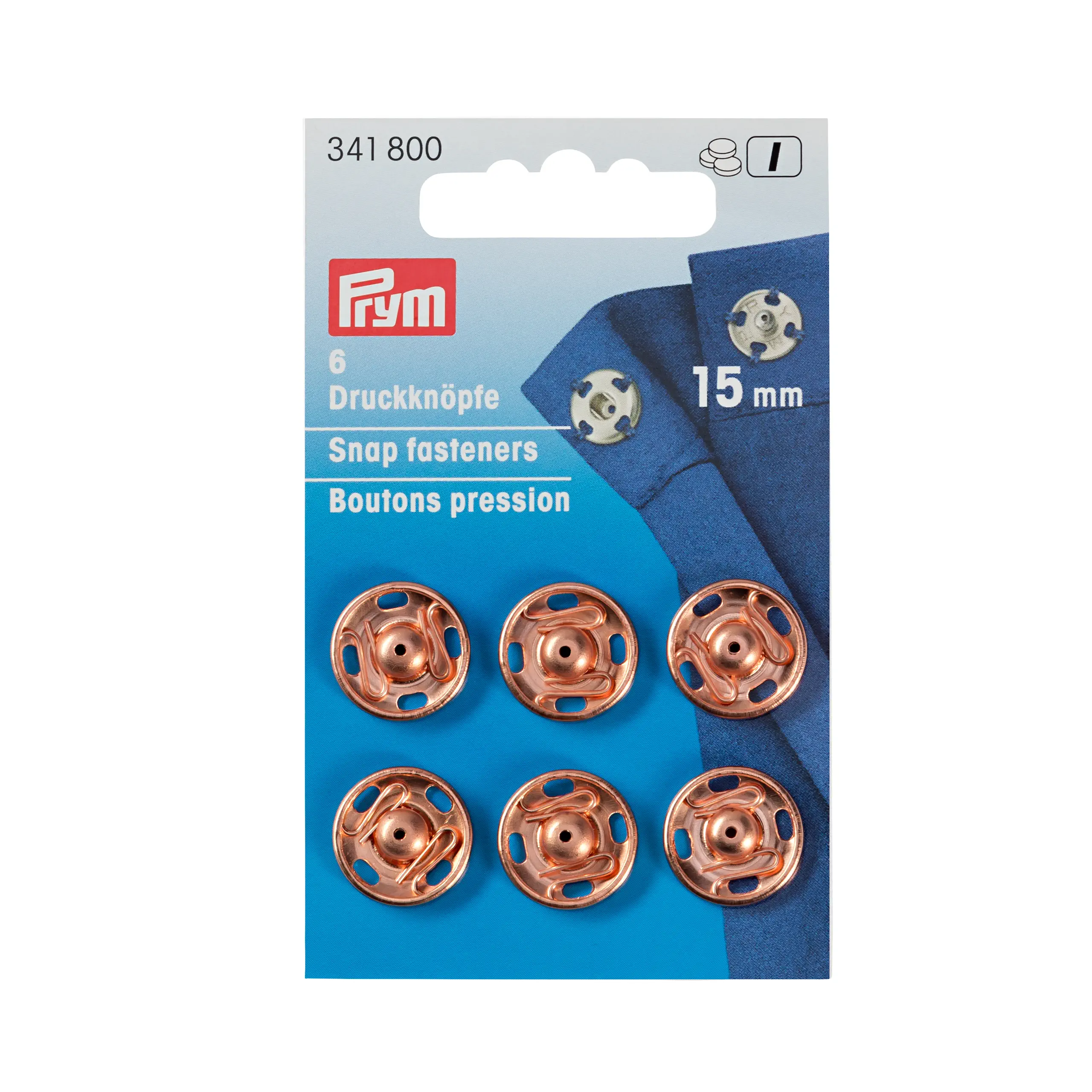 Prym 341800 Annäh-Druckknöpfe 15 mm rosègold