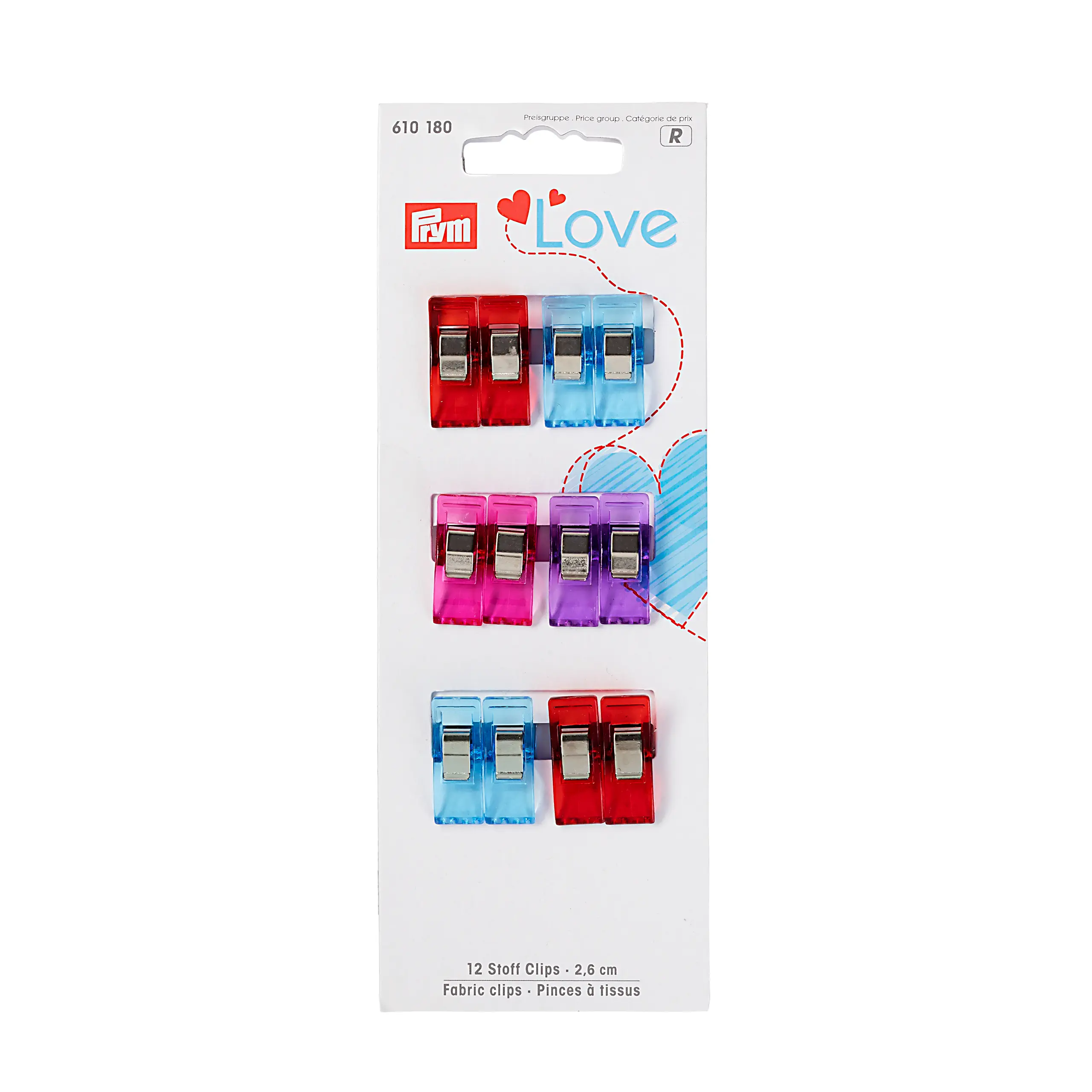 Prym 610180 Stoff Clips Prym Love 2,6cm, 12 Stück
