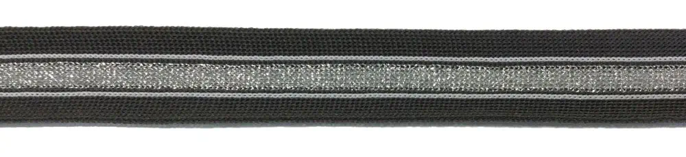 Galonstreifen grau silber 25 mm