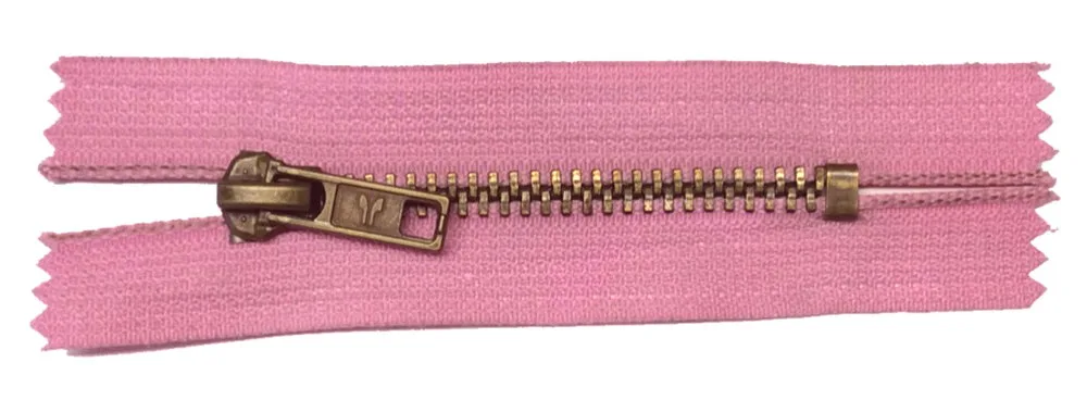 Reißverschluss rosa, 008 cm Metall nicht teilbar 6 mm Kette