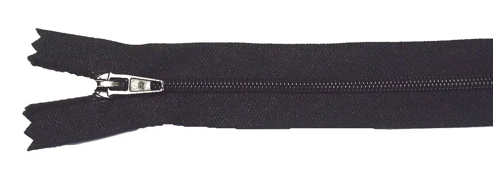 Reißverschluss schwarz, 022 cm Kunststoff nicht teilbar 4 mm