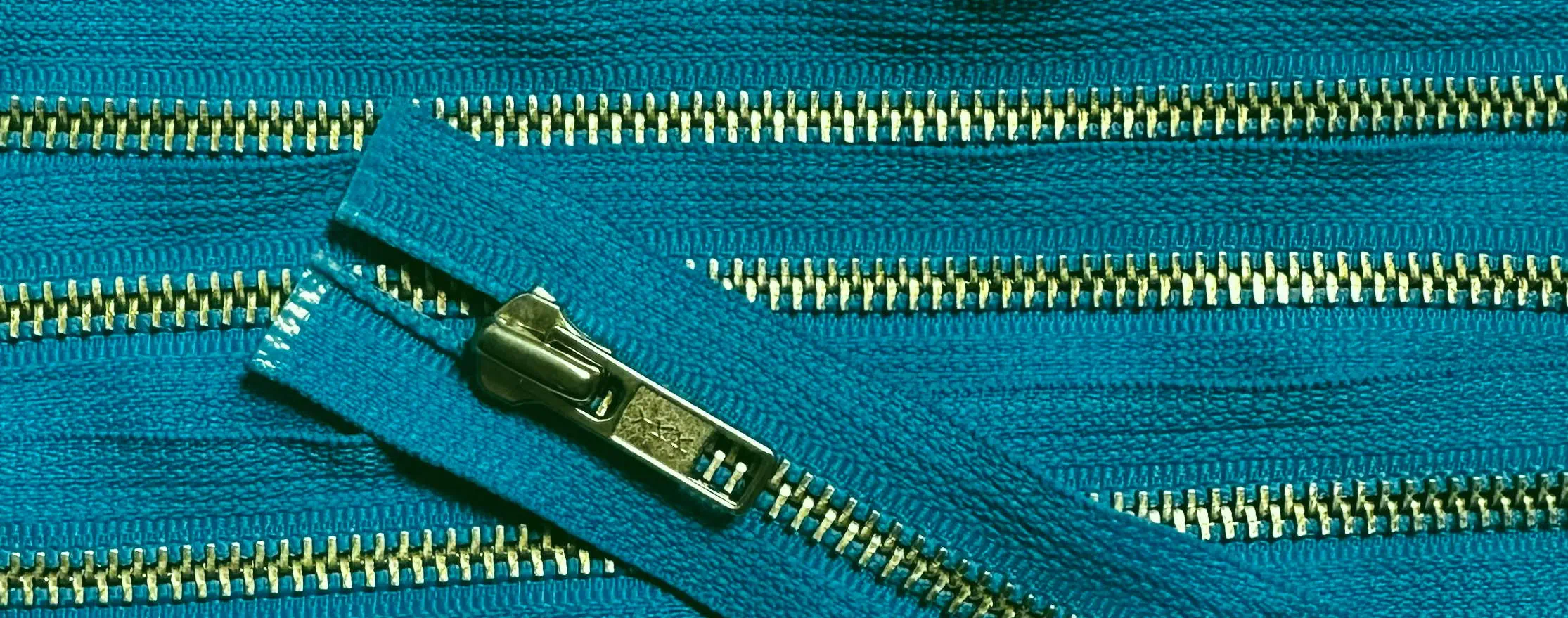 Reißverschluss blau azurblau, 100 cm Metall teilbar