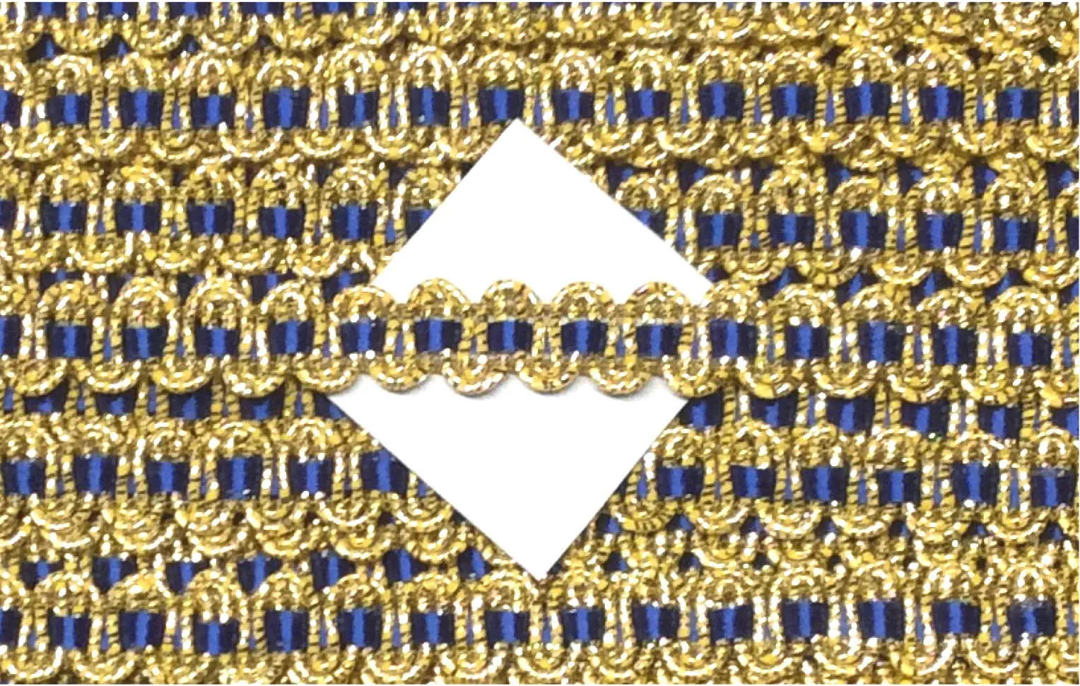 Borte Lurex 10 mm gold blau