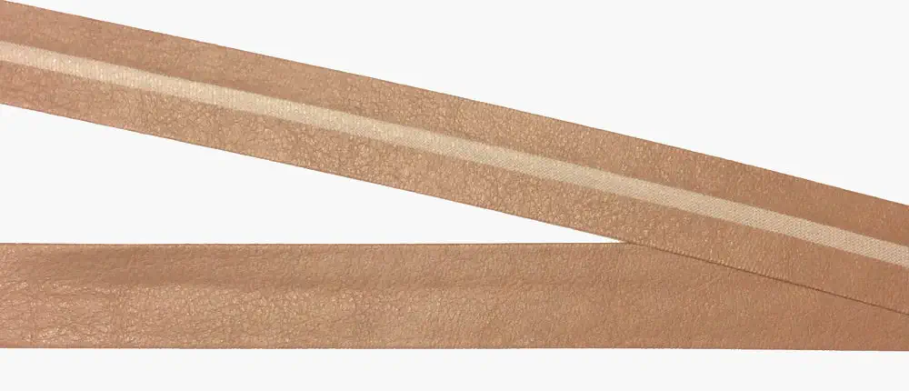 Einfaßband/Kunstleder 20mm vorgefalzt beige