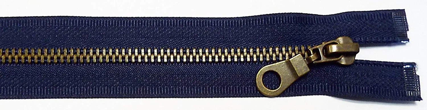 Reißverschluss blau dunkel, 060 cm Metall teilbar