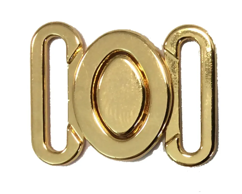 Bikiniverschluss 15 mm Metall gold