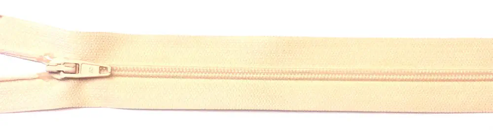 Reißverschluss beige hell, 135 cm Kunststoff für Bettwäsche mit Griffplatte