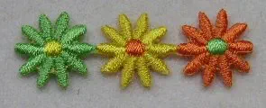 2 Applikation Blumen 45 x 15 mm